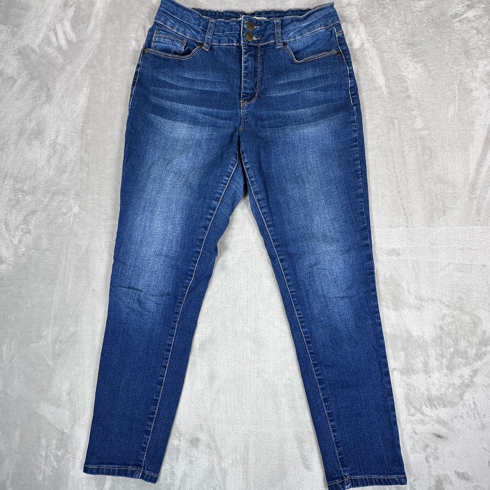Royalty Ankle Jeans Womens 8 Blue Denim Cotton Stretch High‎ Rise Skinny Leg